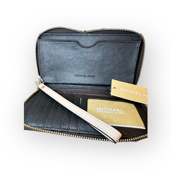 Michael Kors Monogram Zip Around Large Brown Wallet - Picture 8 of 9